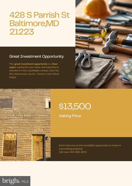 428 S PARRISH ST,BALTIMORE,MD,21223,BALTIMORE CITY - 13500