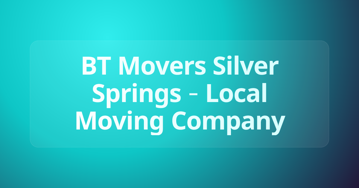 𝗕𝗧 𝗠𝗼𝘃𝗲𝗿𝘀 𝗦𝗶𝗹𝘃𝗲𝗿 𝗦𝗽𝗿𝗶𝗻𝗴𝘀 - 𝗟𝗼𝗰𝗮𝗹 𝗠𝗼𝘃𝗶𝗻𝗴 𝗖𝗼𝗺𝗽𝗮𝗻𝘆