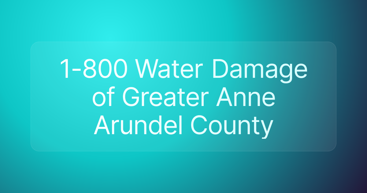 1-800 Water Damage of Greater Anne Arundel County