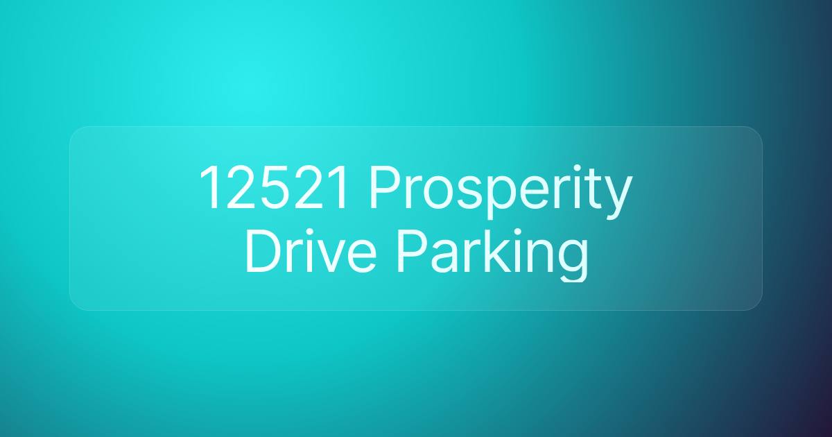12521 Prosperity Drive Parking