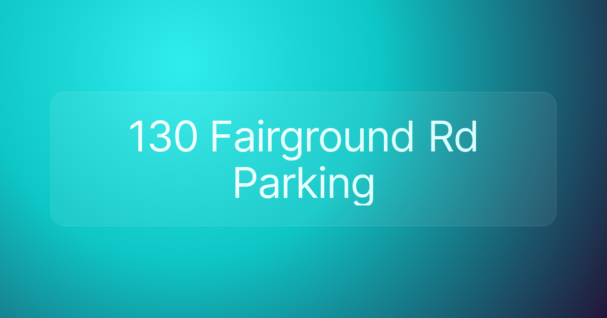 130 Fairground Rd Parking