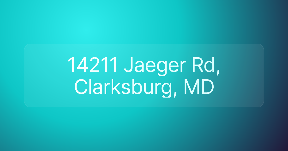 14211 Jaeger Rd, Clarksburg, MD