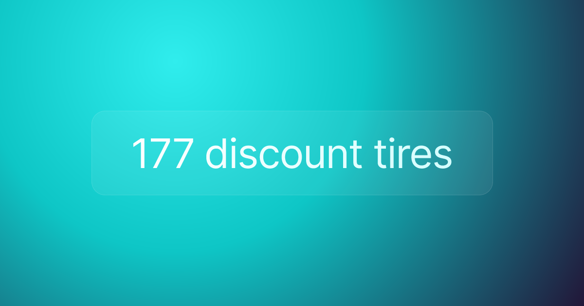 177 discount tires