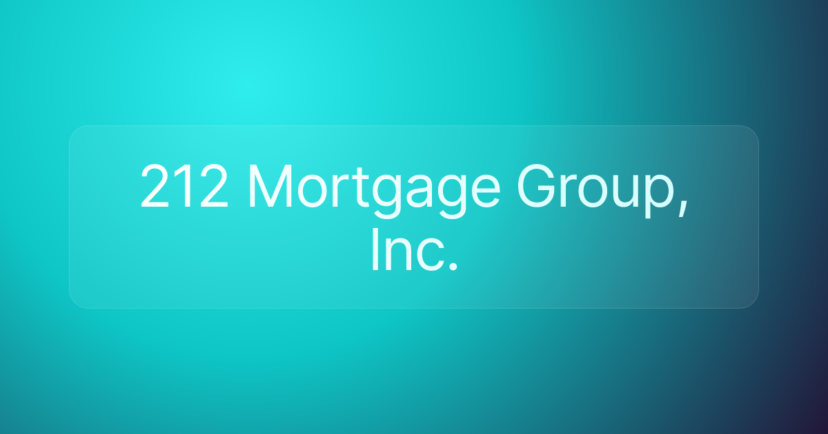 212 Mortgage Group, Inc.