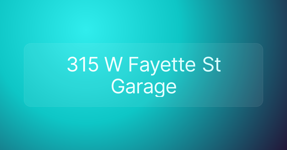 315 W Fayette St Garage