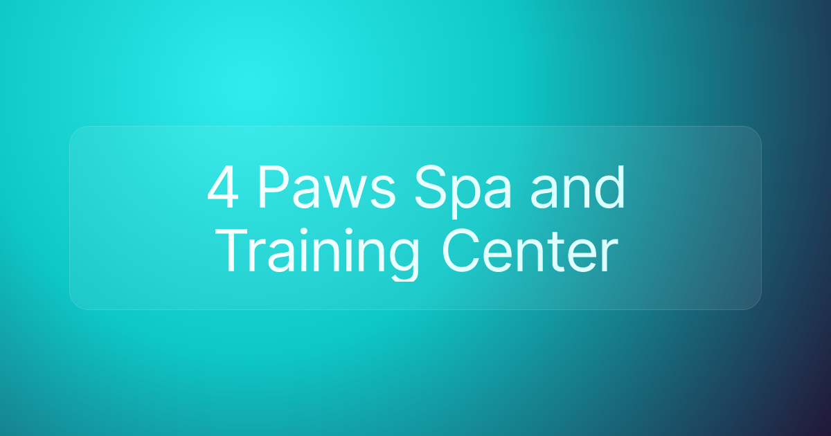 4 Paws Spa and Training Center