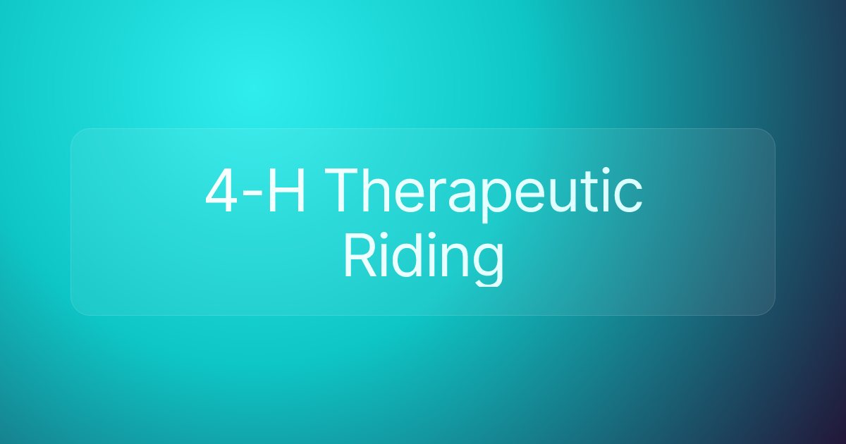 4-H Therapeutic Riding