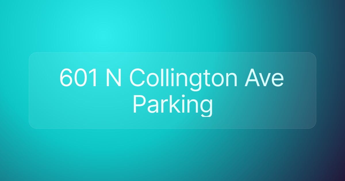 601 N Collington Ave Parking