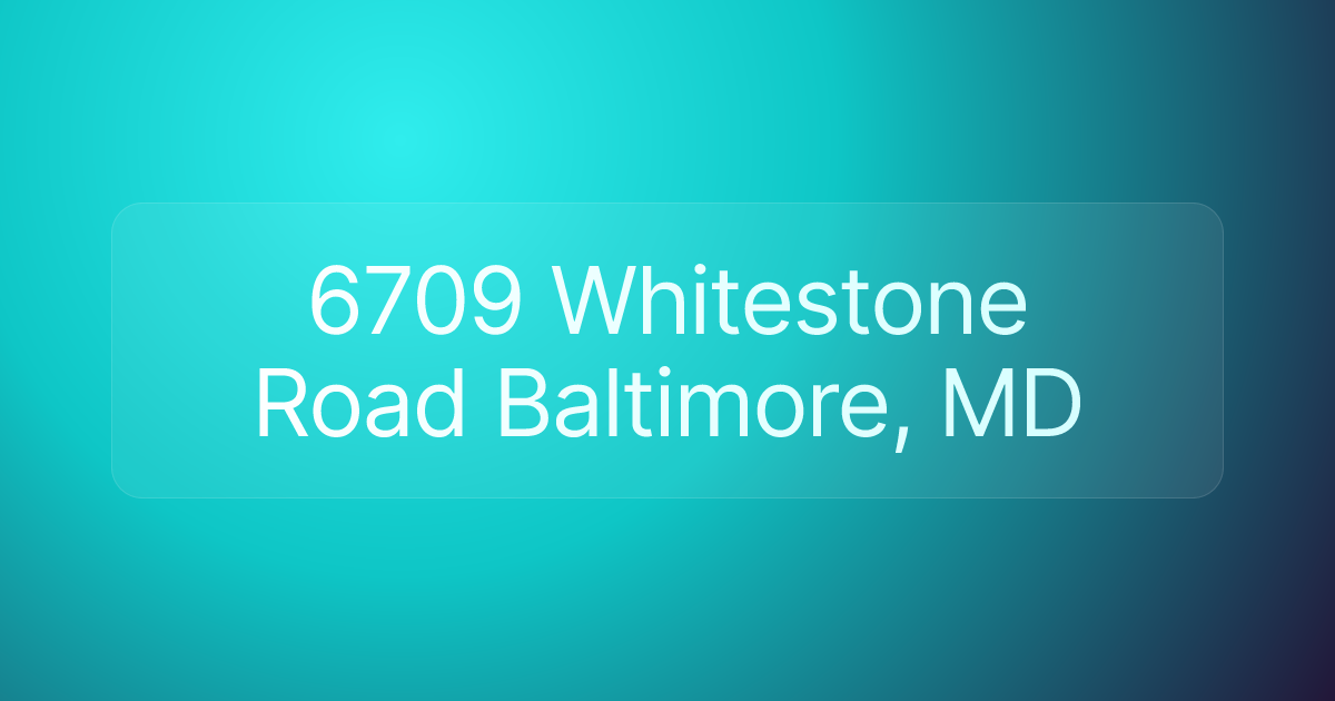 6709 Whitestone Road Baltimore, MD