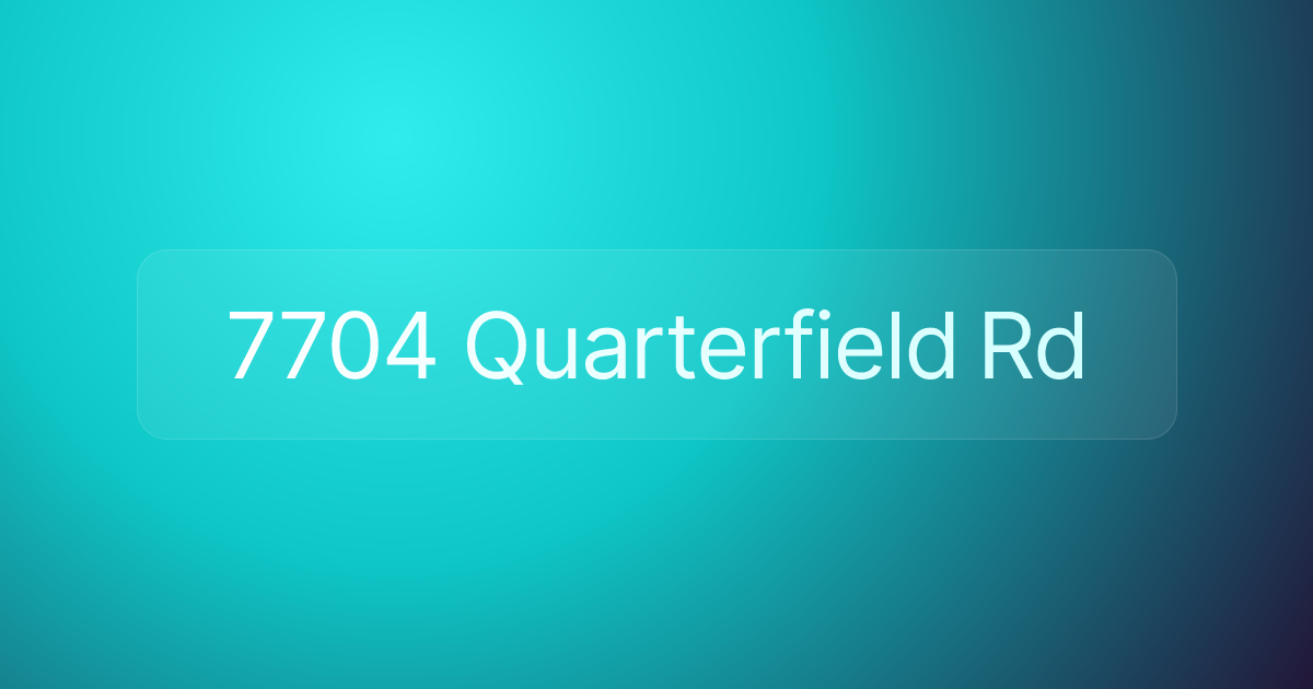7704 Quarterfield Rd