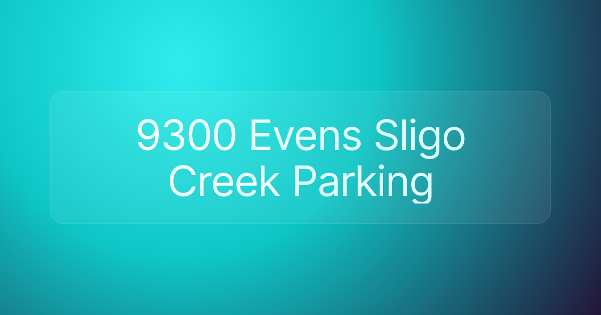 9300 Evens Sligo Creek Parking