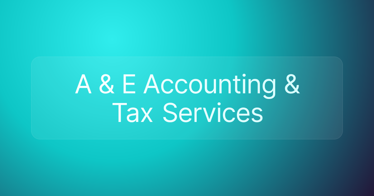 A & E Accounting & Tax Services