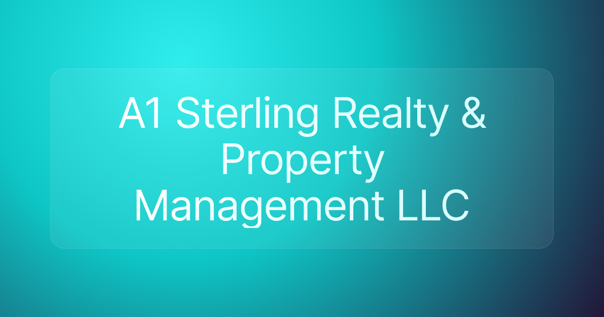 A1 Sterling Realty & Property Management LLC