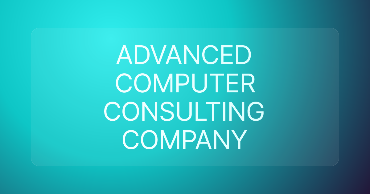 ADVANCED COMPUTER CONSULTING COMPANY