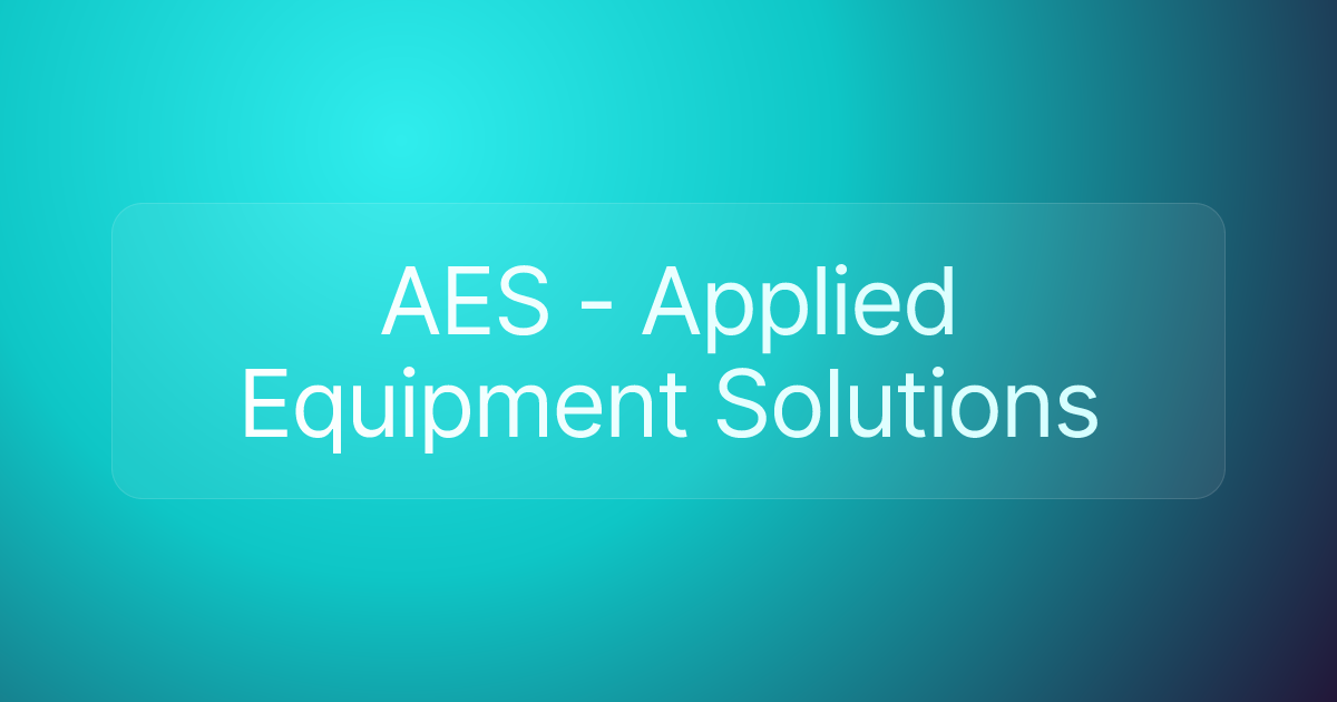 AES - Applied Equipment Solutions