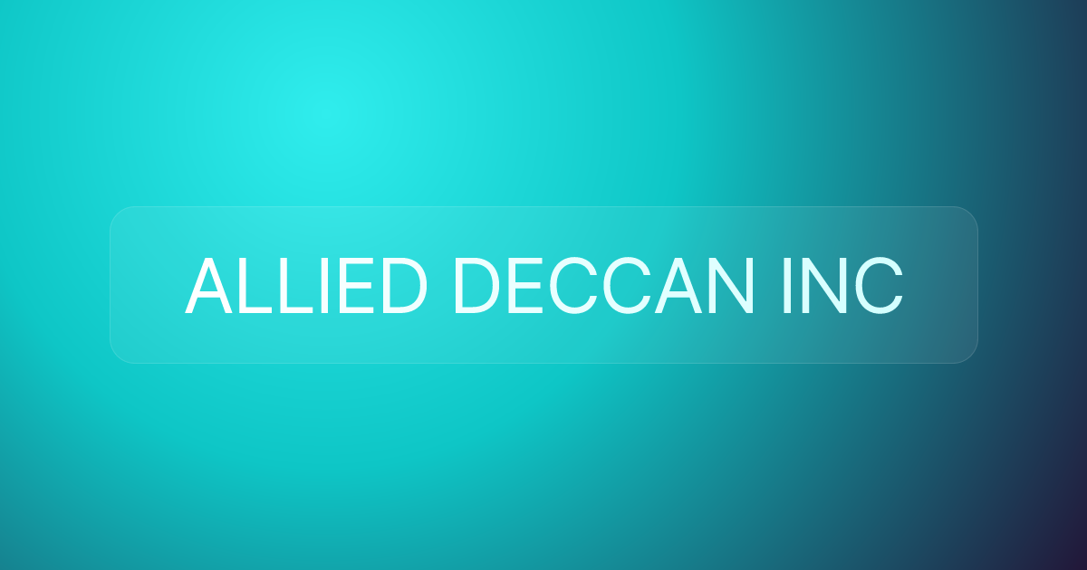 ALLIED DECCAN INC