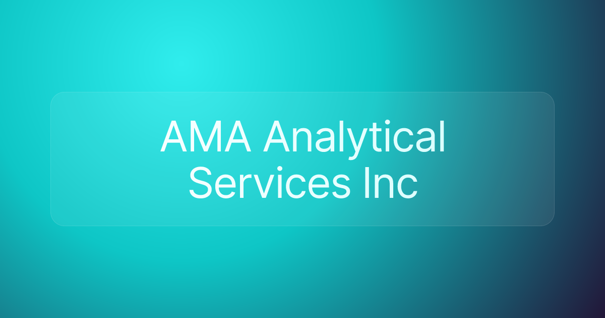AMA Analytical Services Inc