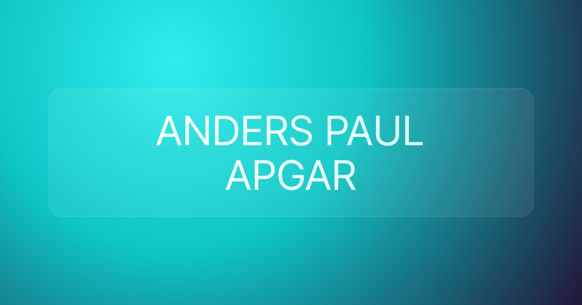 ANDERS PAUL APGAR