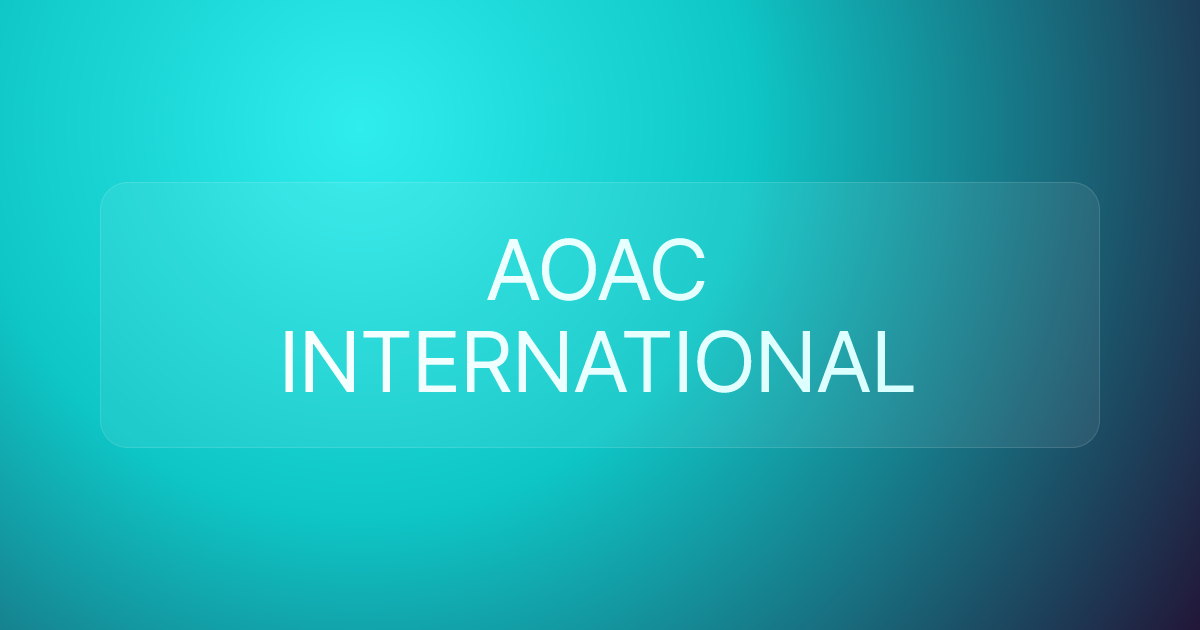 AOAC INTERNATIONAL