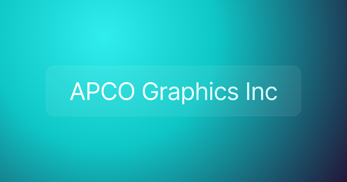 APCO Graphics Inc