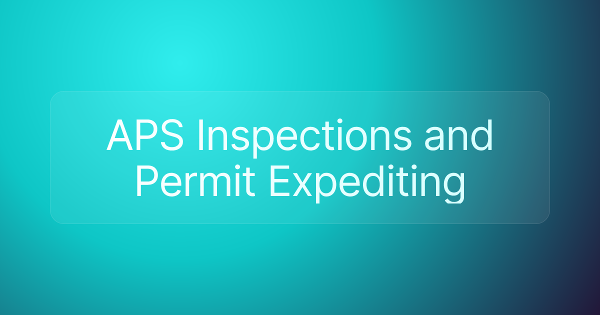 APS Inspections and Permit Expediting