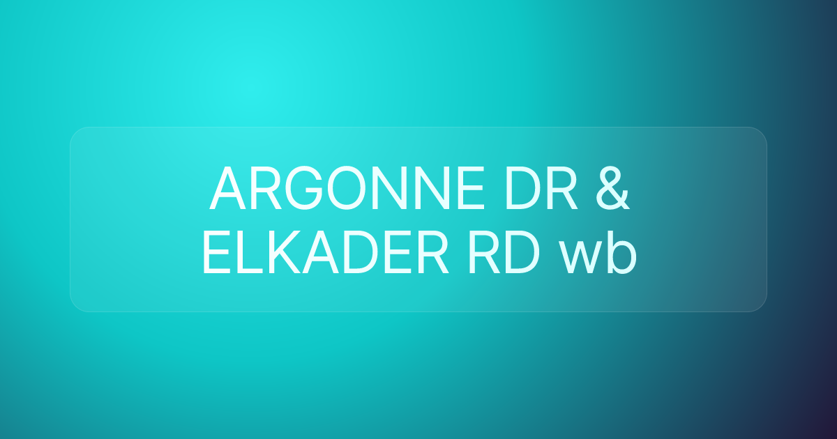 ARGONNE DR & ELKADER RD wb