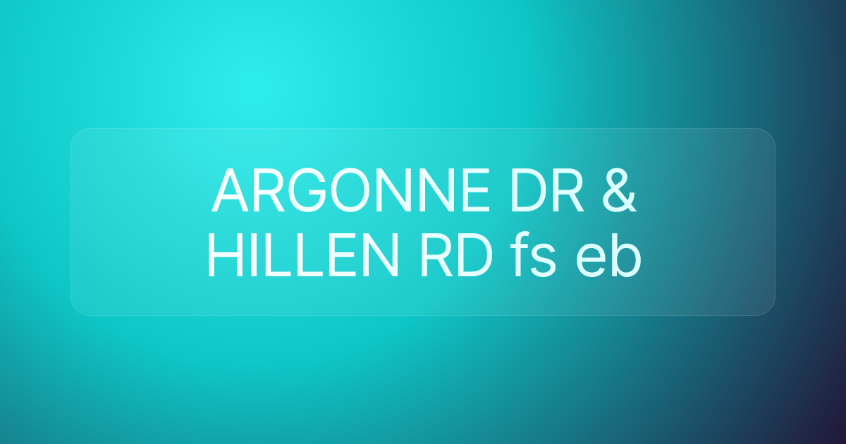 ARGONNE DR & HILLEN RD fs eb