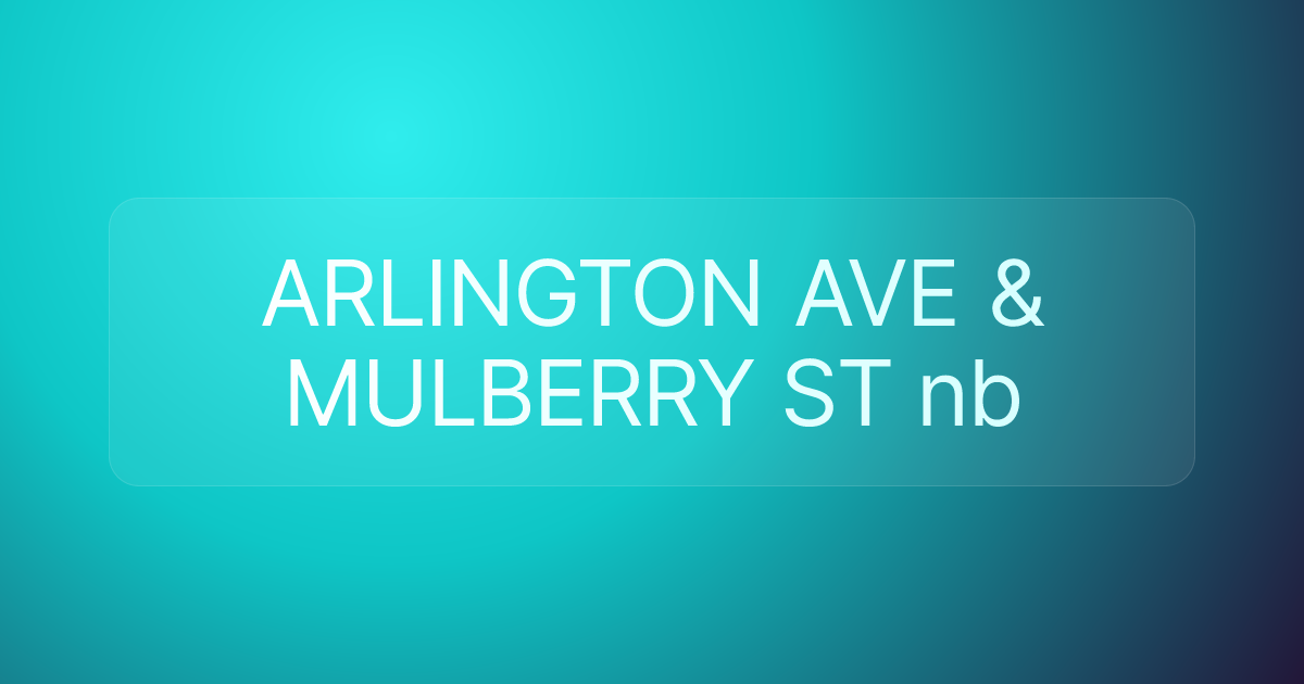 ARLINGTON AVE & MULBERRY ST nb