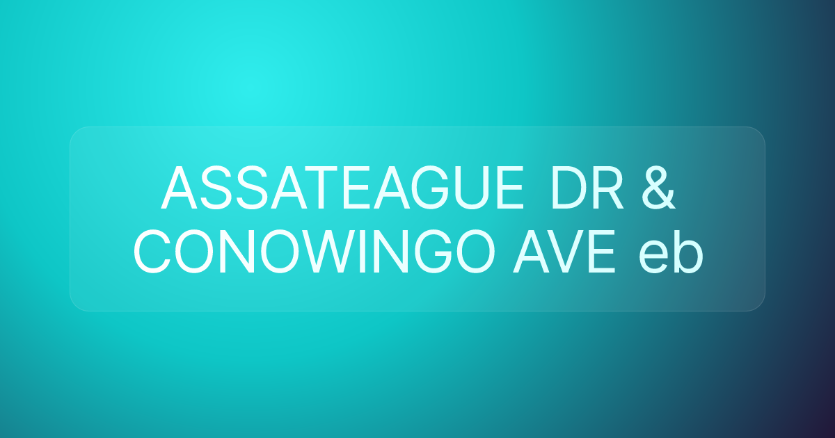 ASSATEAGUE DR & CONOWINGO AVE eb