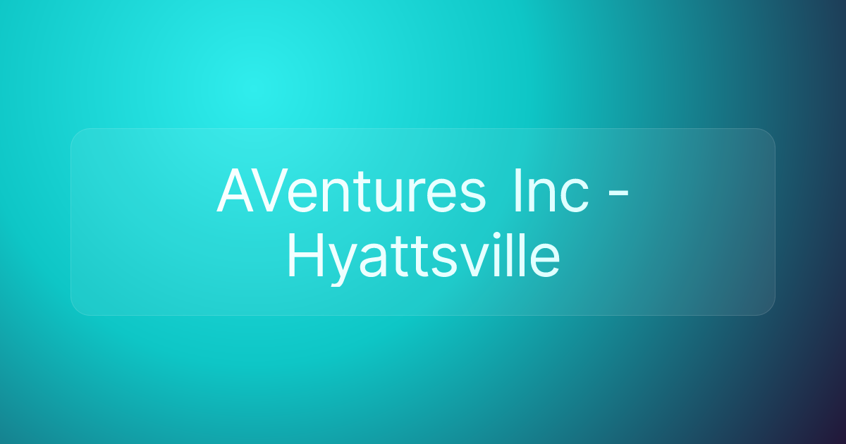 AVentures Inc - Hyattsville