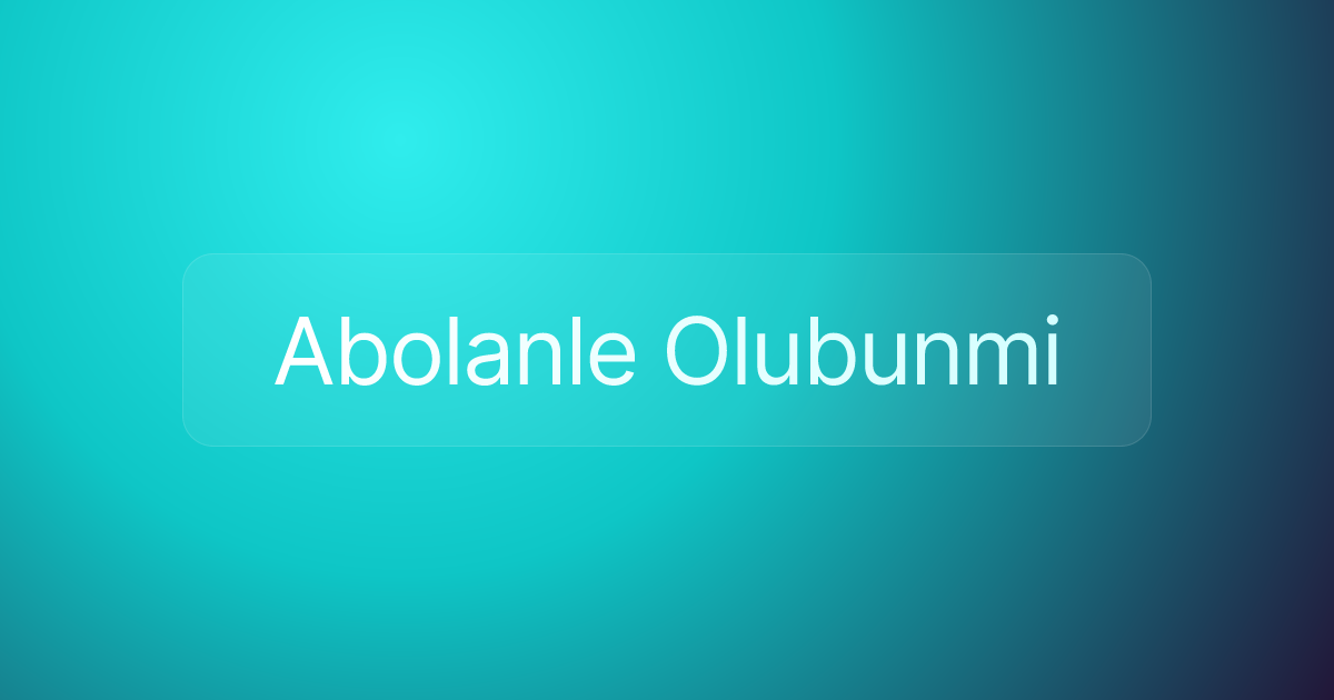 Abolanle Olubunmi