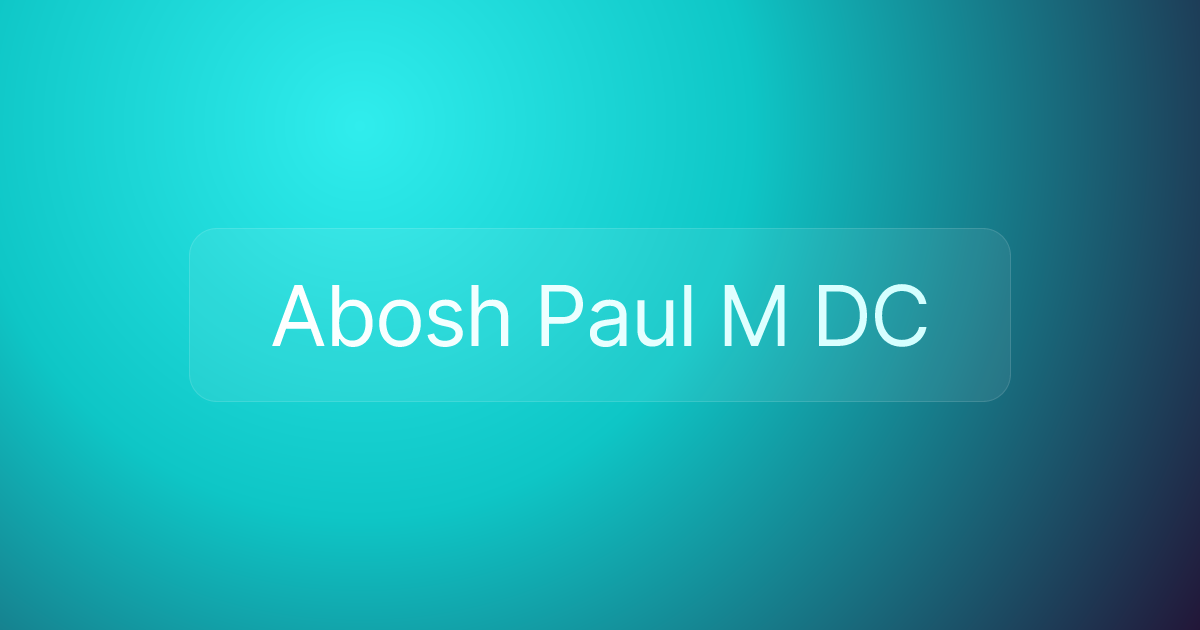 Abosh Paul M DC