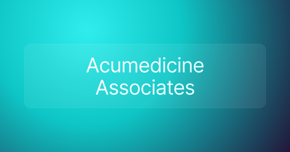 Acumedicine Associates