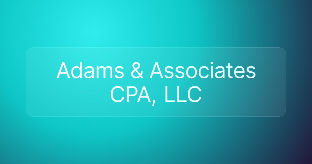 Adams & Associates CPA, LLC