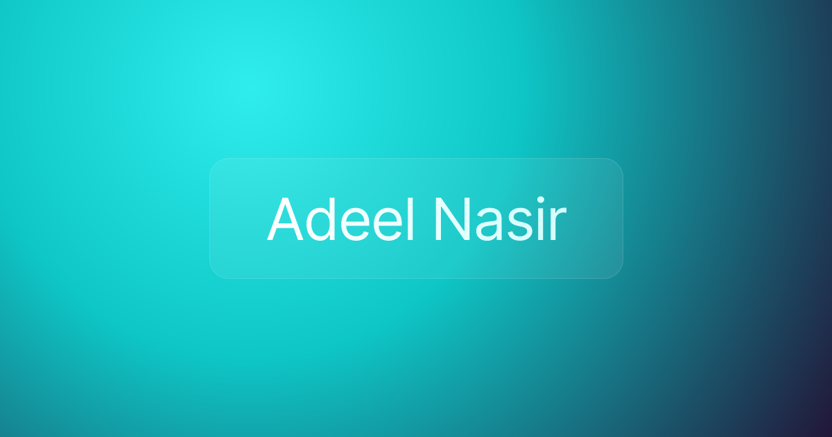 Adeel Nasir