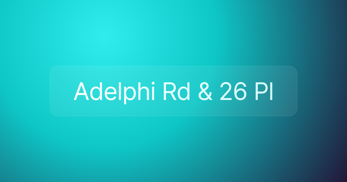 Adelphi Rd & 26 Pl