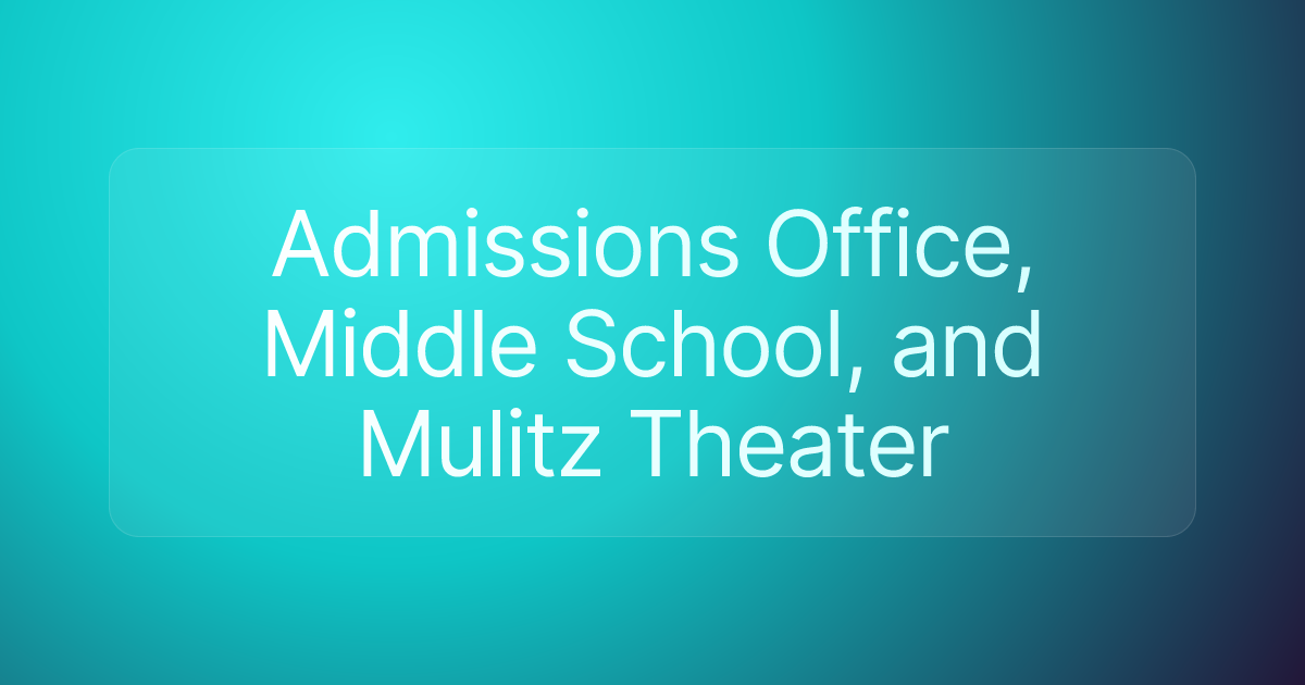 Admissions Office, Middle School, and Mulitz Theater