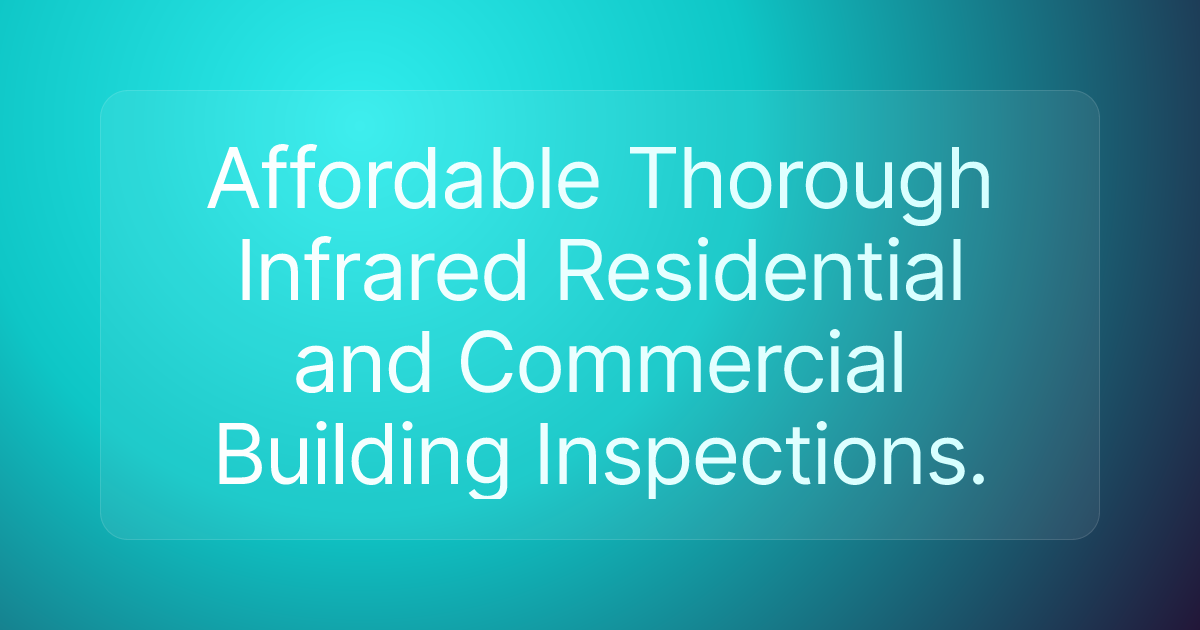 Affordable Thorough Infrared Residential and Commercial Building Inspections.
