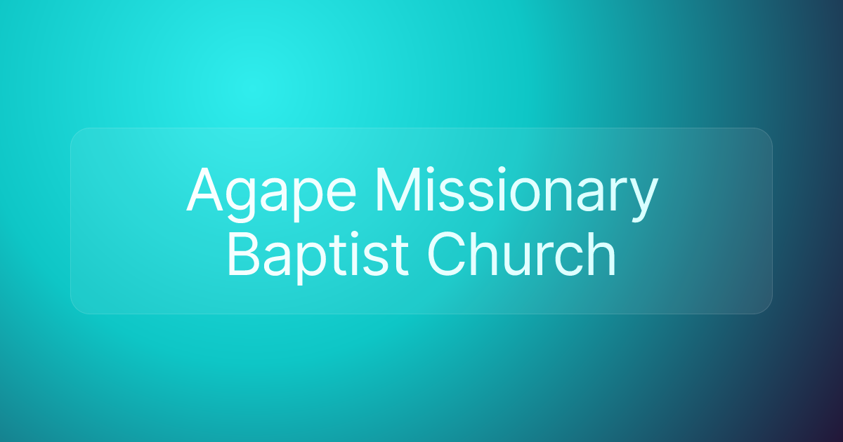 Agape Missionary Baptist Church
