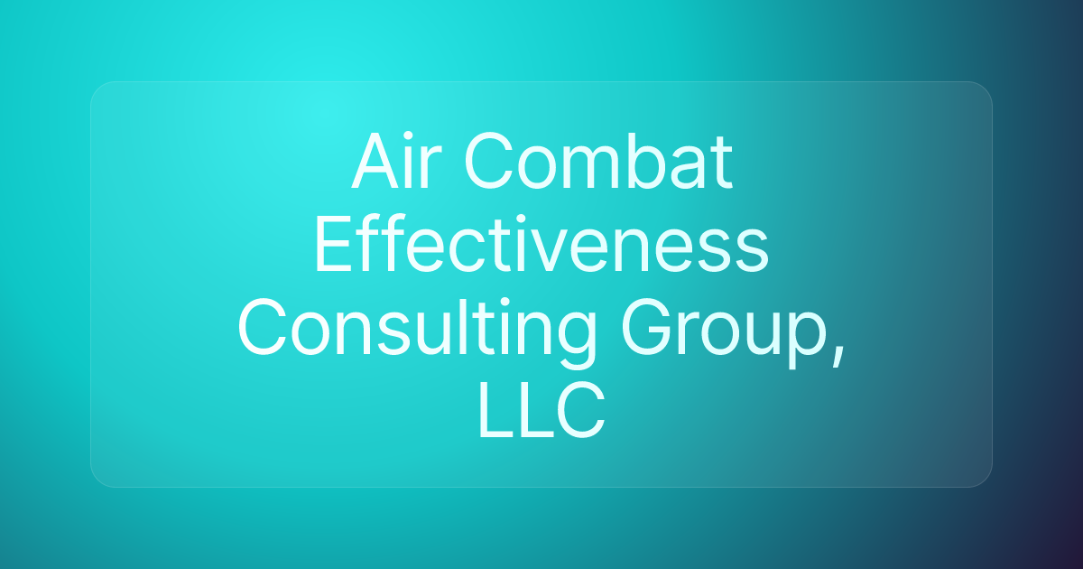 Air Combat Effectiveness Consulting Group, LLC