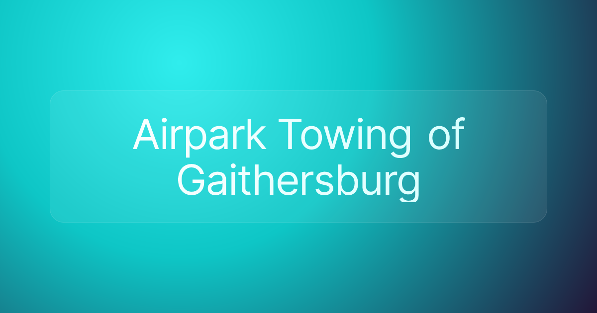 Airpark Towing of Gaithersburg