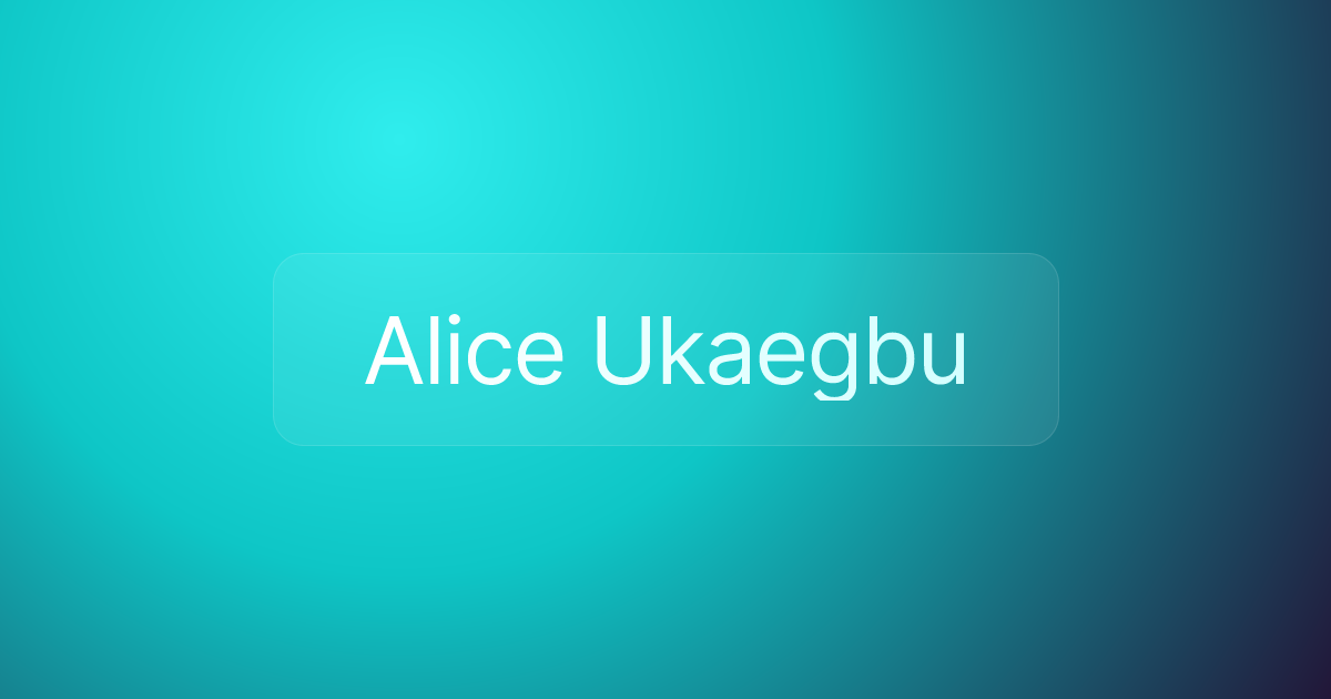 Alice Ukaegbu