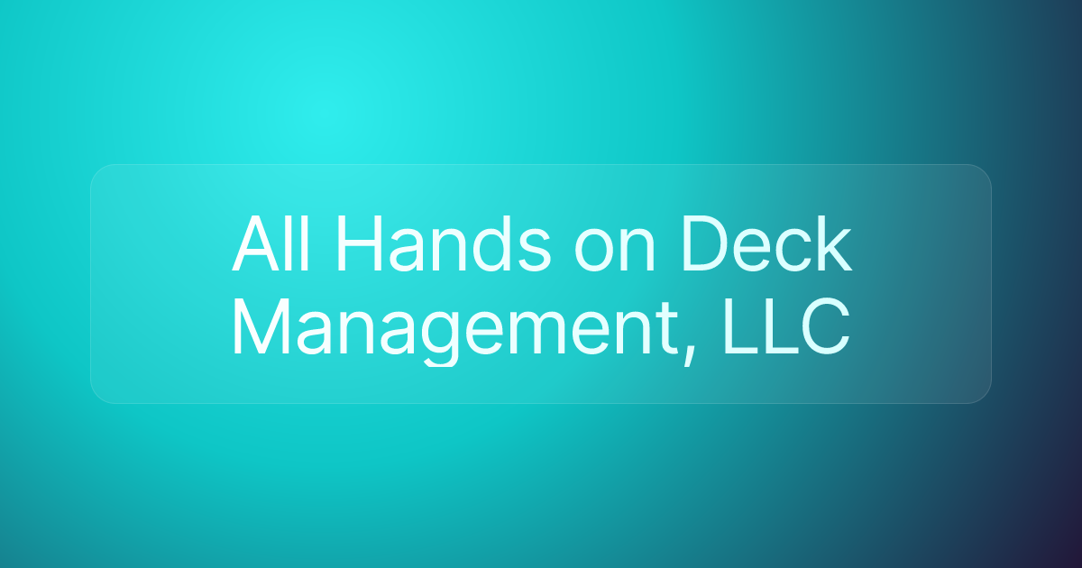 All Hands on Deck Management, LLC