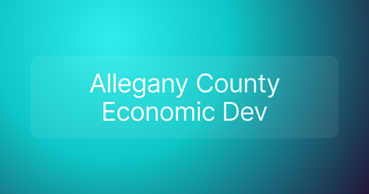 Allegany County Economic Dev