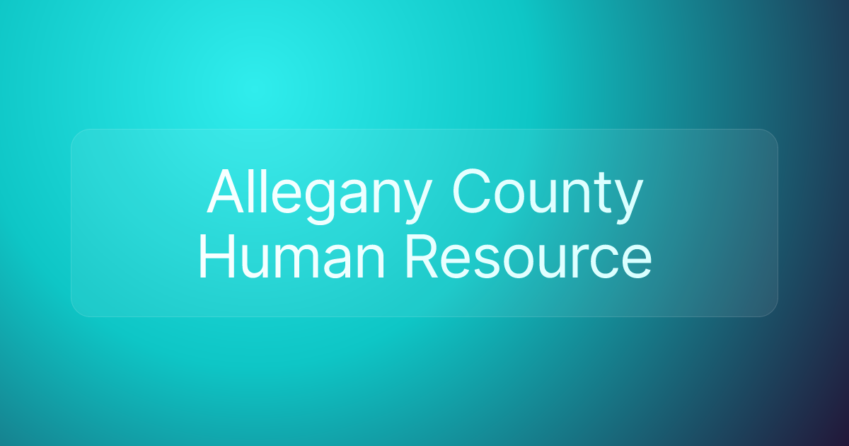 Allegany County Human Resource