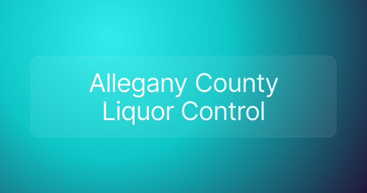Allegany County Liquor Control