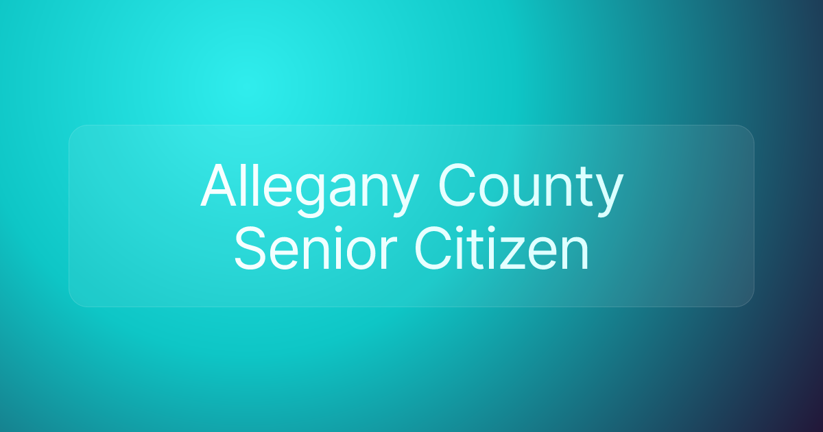 Allegany County Senior Citizen