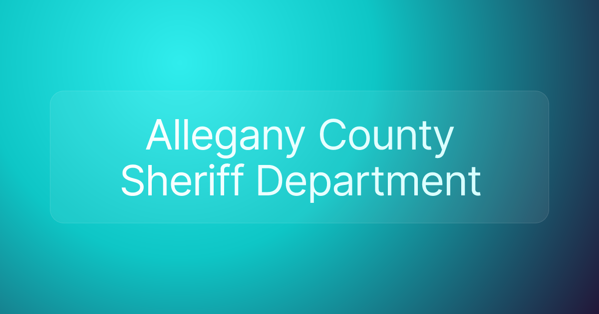 Allegany County Sheriff Department