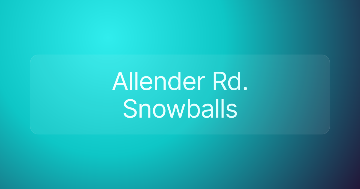 Allender Rd. Snowballs