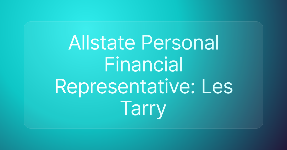 Allstate Personal Financial Representative: Les Tarry